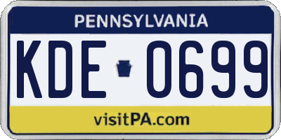 PA license plate KDE0699