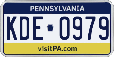 PA license plate KDE0979