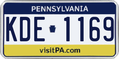 PA license plate KDE1169