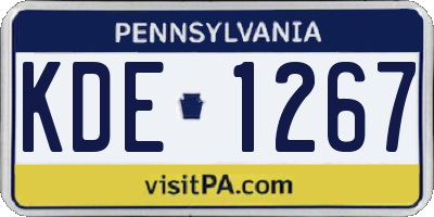 PA license plate KDE1267