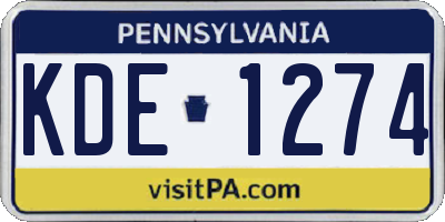 PA license plate KDE1274