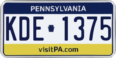 PA license plate KDE1375