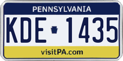 PA license plate KDE1435