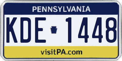 PA license plate KDE1448