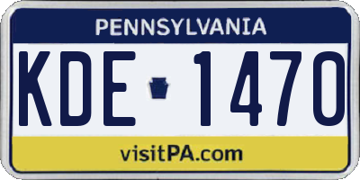 PA license plate KDE1470