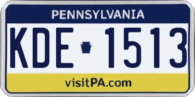PA license plate KDE1513