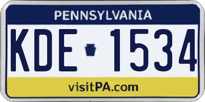 PA license plate KDE1534