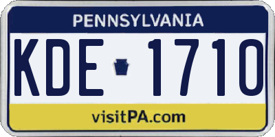 PA license plate KDE1710