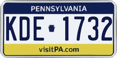 PA license plate KDE1732