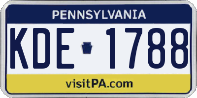 PA license plate KDE1788
