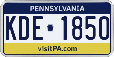 PA license plate KDE1850