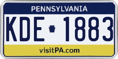 PA license plate KDE1883