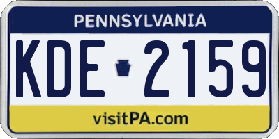 PA license plate KDE2159