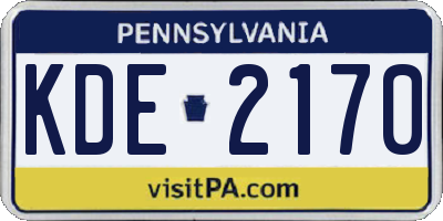 PA license plate KDE2170