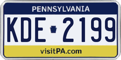 PA license plate KDE2199