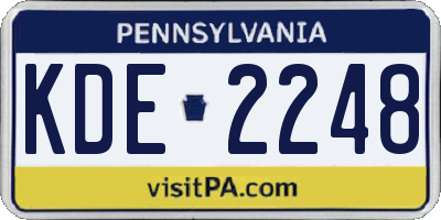 PA license plate KDE2248