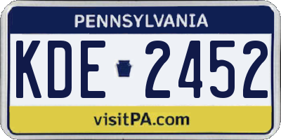 PA license plate KDE2452