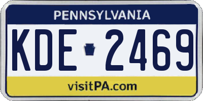 PA license plate KDE2469