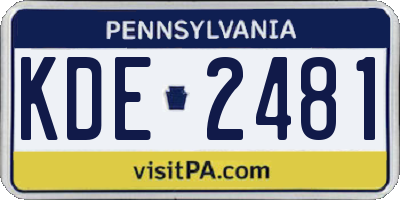 PA license plate KDE2481