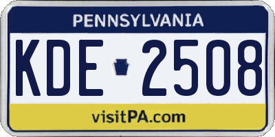 PA license plate KDE2508