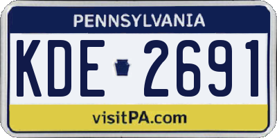PA license plate KDE2691