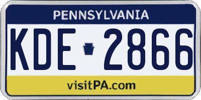 PA license plate KDE2866