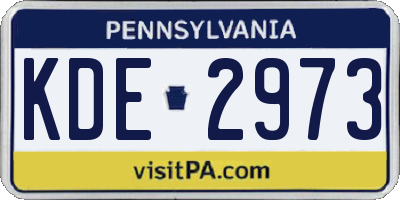 PA license plate KDE2973