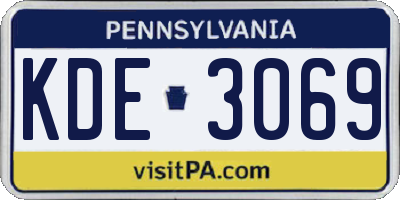 PA license plate KDE3069