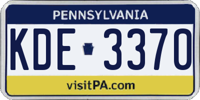 PA license plate KDE3370