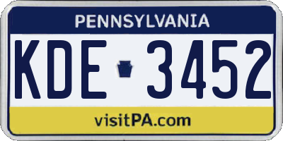 PA license plate KDE3452