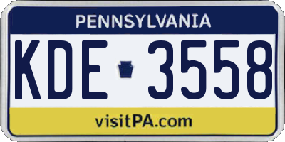 PA license plate KDE3558