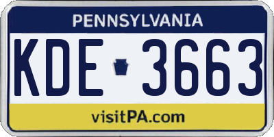 PA license plate KDE3663