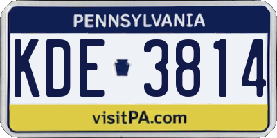 PA license plate KDE3814