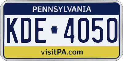 PA license plate KDE4050