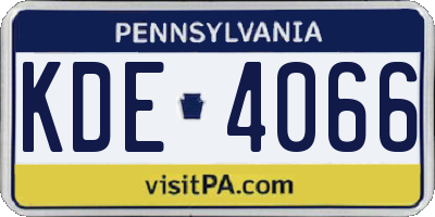 PA license plate KDE4066