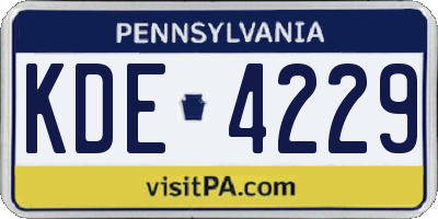 PA license plate KDE4229