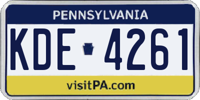 PA license plate KDE4261