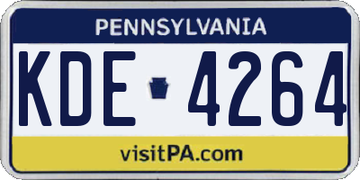 PA license plate KDE4264