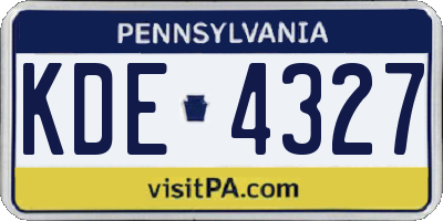 PA license plate KDE4327