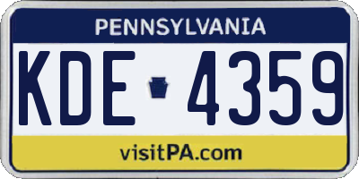 PA license plate KDE4359