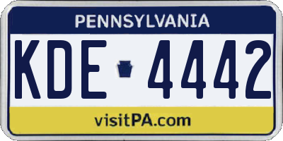 PA license plate KDE4442