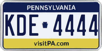 PA license plate KDE4444