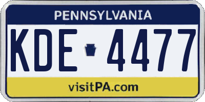 PA license plate KDE4477