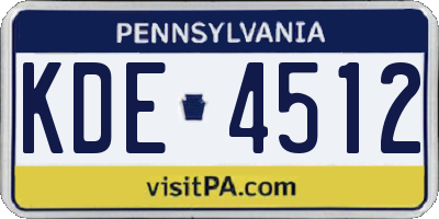 PA license plate KDE4512