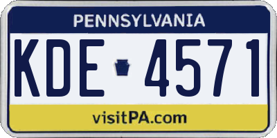 PA license plate KDE4571