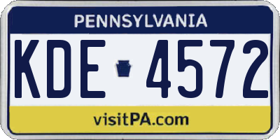 PA license plate KDE4572