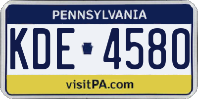 PA license plate KDE4580