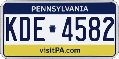 PA license plate KDE4582