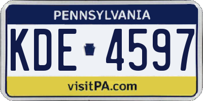 PA license plate KDE4597