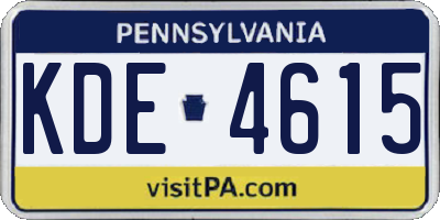PA license plate KDE4615
